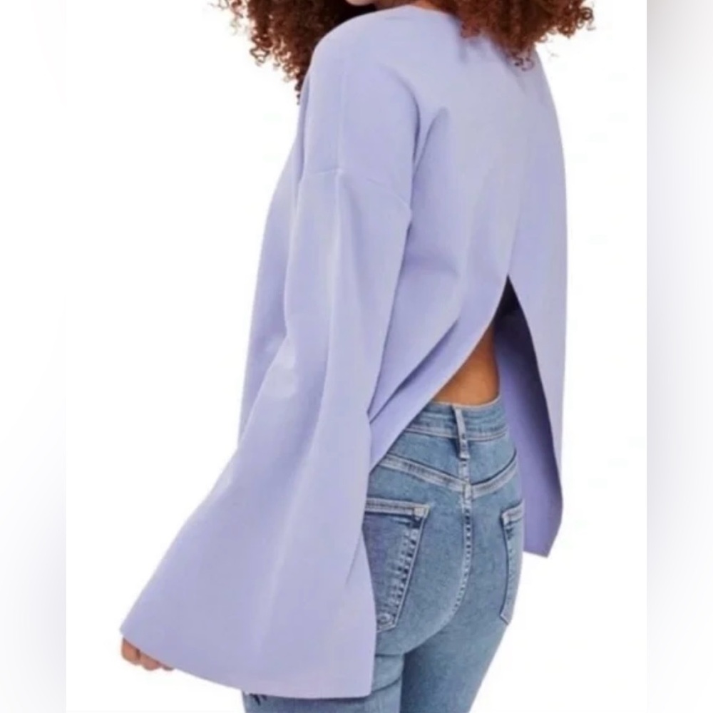 NWOT Topshop Lilac Open-Back Blouse